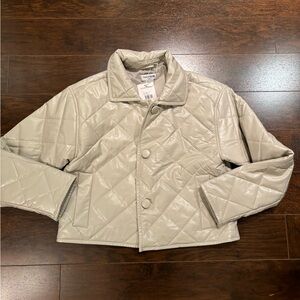 Noise vegan leather cropped coat